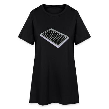 96 Well Plate / 96 Loch Platte - Frauen T-Shirt-Kleid - Schwarz - Vorne