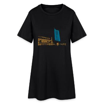 Leipzig Gewandhaus Uni Riese Geschenkidee - Frauen T-Shirt-Kleid - Schwarz - Vorne