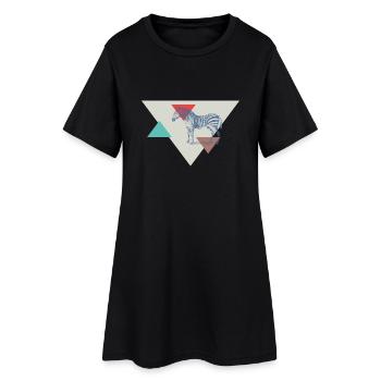 Zebra triangle design - Women’s T-Shirt Dress - black - Front