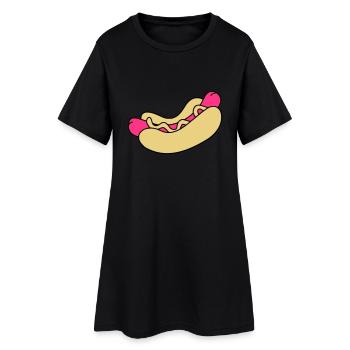 Hot-dog - Robe T-shirt Femme - noir - Devant