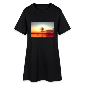 Pissenlit au coucher du soleil - Robe T-shirt Femme - noir - Devant