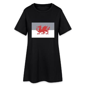 Pays de Galles - drapeau - Robe T-shirt Femme - noir - Devant