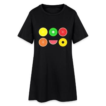 DIGITAL - FRUIT fruits numérique Hipster - Robe T-shirt Femme - noir - Devant