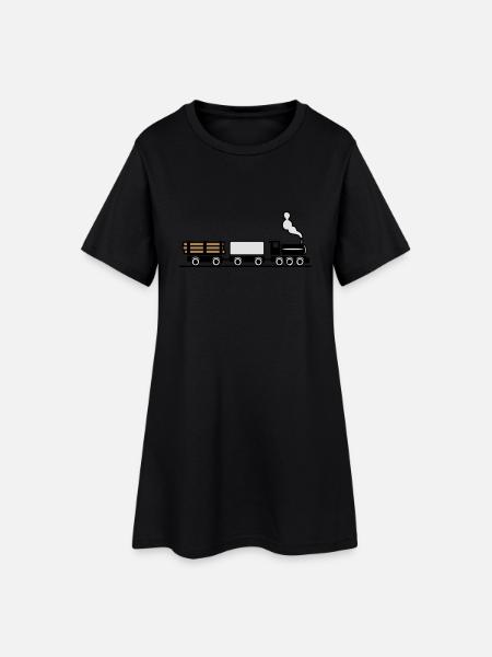 dampflok eisenbahn spielzeug güterzug - Frauen T-Shirt-Kleid - Schwarz