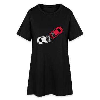 2 autos unfall crash totalschaden zerquetscht dell - Frauen T-Shirt-Kleid - Schwarz - Vorne