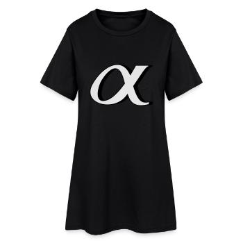 alpha - Frauen T-Shirt-Kleid - Schwarz - Vorne