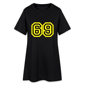 69 Sex - Frauen T-Shirt-Kleid - Schwarz - Vorne