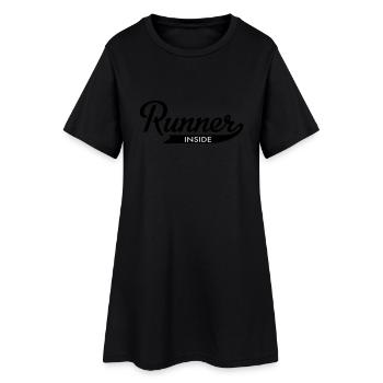laufen - Frauen T-Shirt-Kleid - Schwarz - Vorne