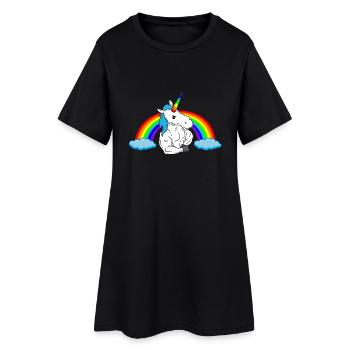 Licorne arc-en-ciel de muscle culturisme du - Robe T-shirt Femme - noir - Devant