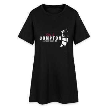 city of compton - Frauen T-Shirt-Kleid - Schwarz - Vorne