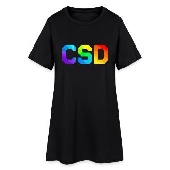 CSD - Pixel Pride Flag - Frauen T-Shirt-Kleid - Schwarz - Vorne