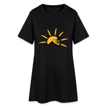 Sport - Berge Radfahrer - Frauen T-Shirt-Kleid - Schwarz - Vorne
