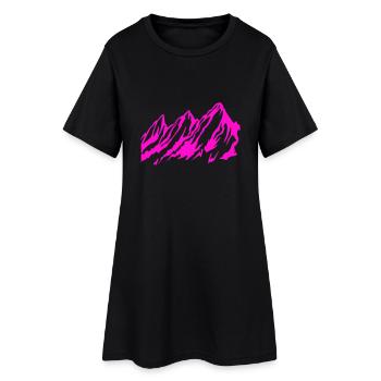Berge - Berg - Frauen T-Shirt-Kleid - Schwarz - Vorne