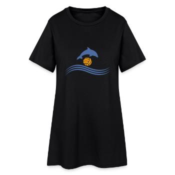 wasserball_delphin_ball - Women’s T-Shirt Dress - black - Front