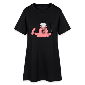 Écrire rand bouclier texte zone vide cuire cuisine - Robe T-shirt Femme - noir - Devant