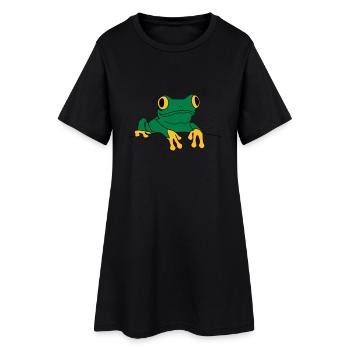 frosch - Frauen T-Shirt-Kleid - Schwarz - Vorne
