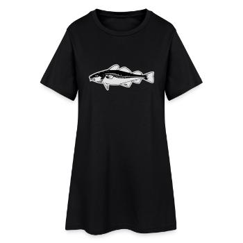 Dorsch, Kabeljau, Cod - Frauen T-Shirt-Kleid - Schwarz - Vorne