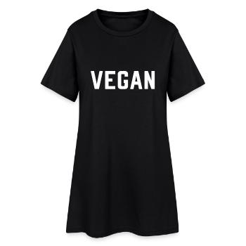 vegan - Robe T-shirt Femme - noir - Devant