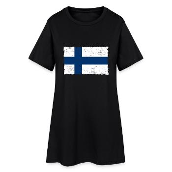 Finlande - Robe T-shirt Femme - noir - Devant