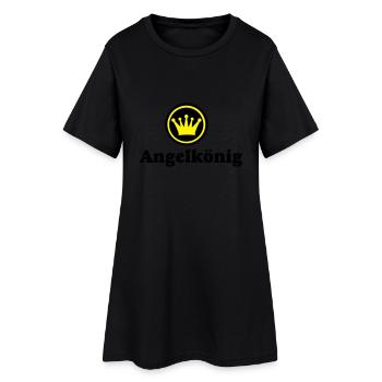 angeln - Frauen T-Shirt-Kleid - Schwarz - Vorne