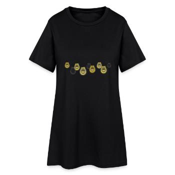 Glühbirnen - Frauen T-Shirt-Kleid - Schwarz - Vorne