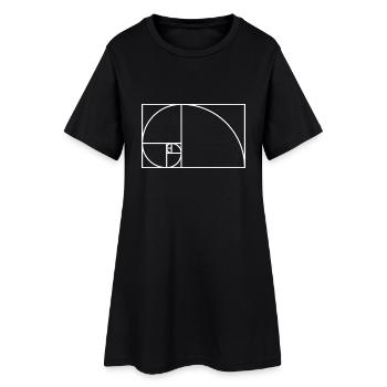 Fibonacci spiral math gift idea nerd - Women’s T-Shirt Dress - black - Front