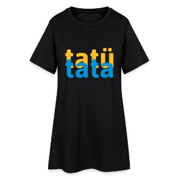 tatü tata siren abstract words - Women’s T-Shirt Dress - black - Front
