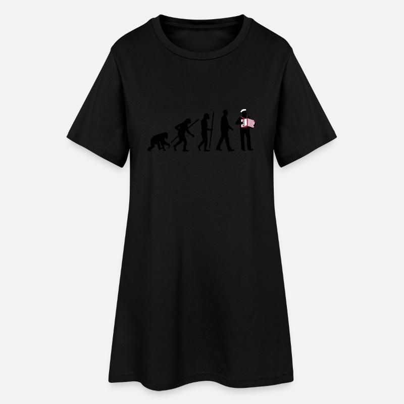 evolution_akkordeon_spieler_122013_b_3c - Frauen T-Shirt-Kleid - Schwarz