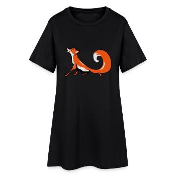 Fuchs witzig eitel - Frauen T-Shirt-Kleid - Schwarz - Vorne