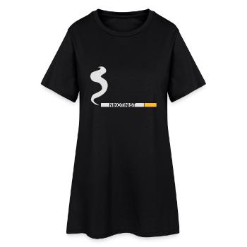 Nikotinist - Frauen T-Shirt-Kleid - Schwarz - Vorne