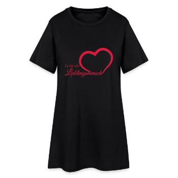 Lieblingsmensch - Frauen T-Shirt-Kleid - Schwarz - Vorne