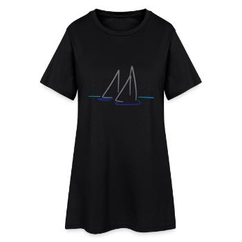 bateau - Robe T-shirt Femme - noir - Devant