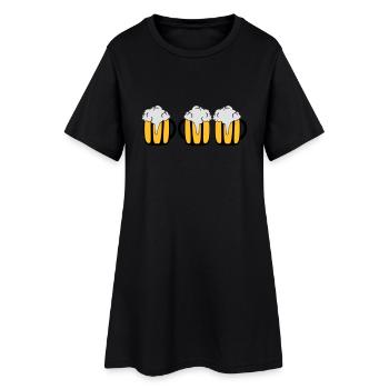 3 Biergläser - Frauen T-Shirt-Kleid - Schwarz - Vorne