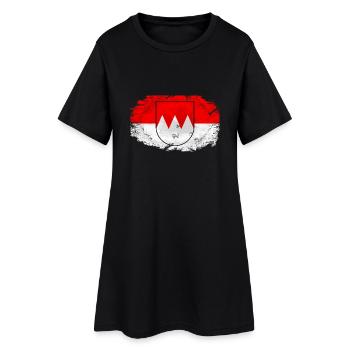 Franken Flagge - Vintage Look - Frauen T-Shirt-Kleid - Schwarz - Vorne