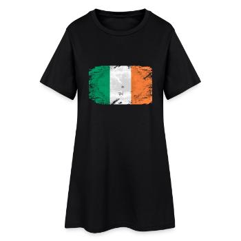 Irland Flag - Vintage Look - Frauen T-Shirt-Kleid - Schwarz - Vorne