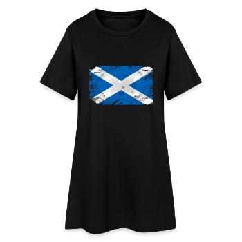 Scotland Flag - Vintage Look - Frauen T-Shirt-Kleid - Schwarz - Vorne