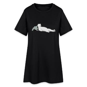 Eisbär - Frauen T-Shirt-Kleid - Schwarz - Vorne