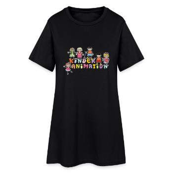Vom Grafik Designer--- Kinderanimation - Frauen T-Shirt-Kleid - Schwarz - Vorne