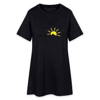 Landschaft - Berge Puls Sonne - Frauen T-Shirt-Kleid - Schwarz - Vorne