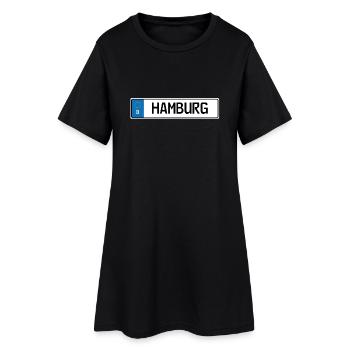 Plaque d'immatriculation Hambourg - Robe T-shirt Femme - noir - Devant