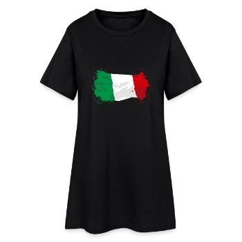 Italy Flag - Frauen T-Shirt-Kleid - Schwarz - Vorne