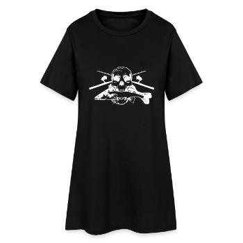 JSA Fishing Skull (L) white in high quality! - Frauen T-Shirt-Kleid - Schwarz - Vorne