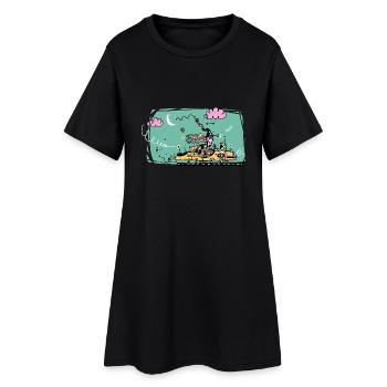 Schnelle Frau - Frauen T-Shirt-Kleid - Schwarz - Vorne