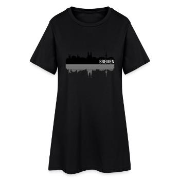 Bremen Skyline - Frauen T-Shirt-Kleid - Schwarz - Vorne
