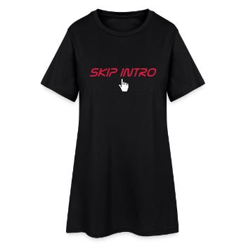 skip intro - Frauen T-Shirt-Kleid - Schwarz - Vorne