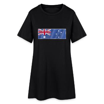 Flagge Australien - Frauen T-Shirt-Kleid - Schwarz - Vorne