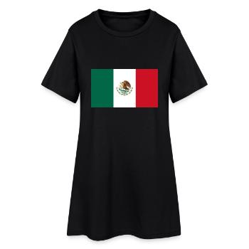 Mexiko, Fahne, Flagge, Mexico - Frauen T-Shirt-Kleid - Schwarz - Vorne