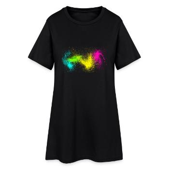 T-Shirt - Frauen T-Shirt-Kleid - Schwarz - Vorne