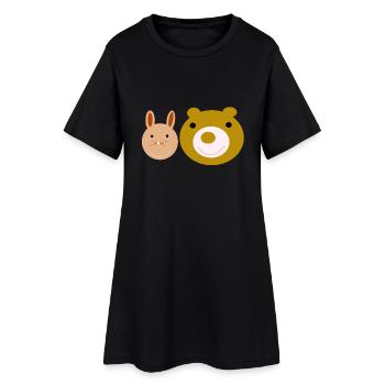 Lapin et Baer - Robe T-shirt Femme - noir - Devant