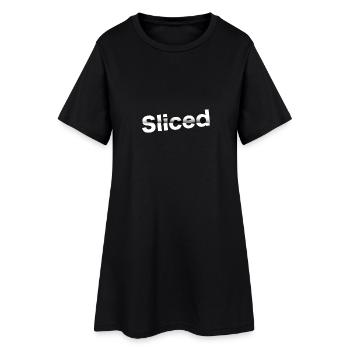 en tranche - Robe T-shirt Femme - noir - Devant